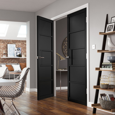 JB Kind Metro Interior Clear Glazed Door Ladder Style Panels White Painted Finish 1981 x 35mm