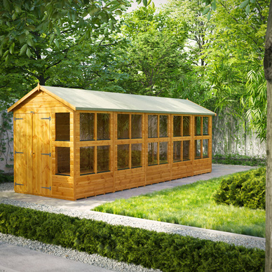 20 x 6 Power Apex Double Door Potting Shed