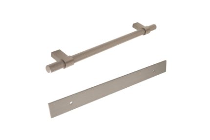 Knurled Knob with Long Rectangular Backplate Stainless Steel