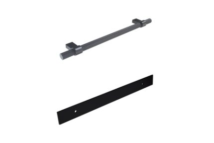 Knurled Knob with Long Rectangular Backplate Black