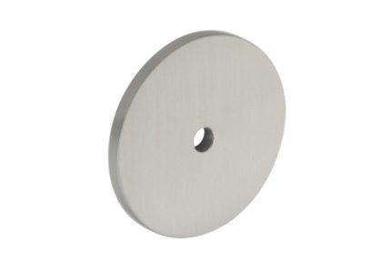 KNURLED ROUND BACKPLATE POLISHED STAINLESS STEEL