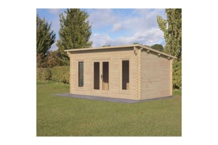 Forest Garden 5 x 3mElmley Log Cabin Underlay and Felt 34 Installed