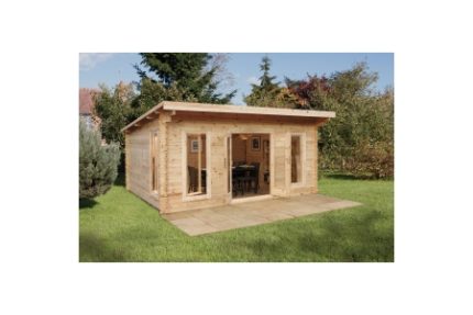 Forest Garden 5 x 4m Mendip Pent Log Cabin No Underlay