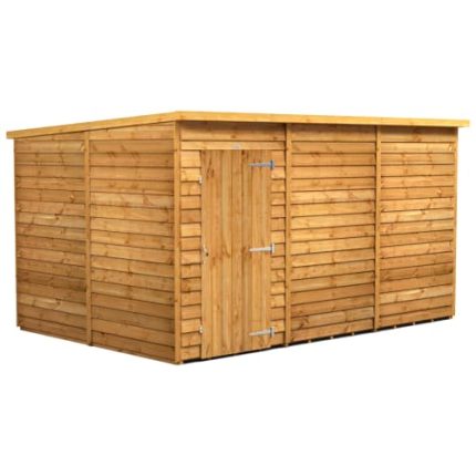 6 x 8 Power Overlap Pent Windowless Double Door Shed