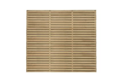 Forest Garden Double Slatted Fence Panel 1.83m x 1.52m - Pack of 4