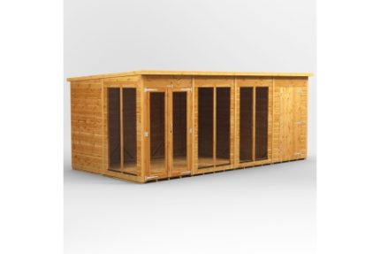 16 x 6 Power Pent Summerhouse With 4ft Side Store