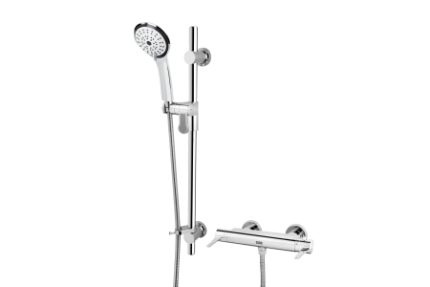 Bristan DUL2 SHXARFF C Design Utility Lever bar mixer with adjustable riser kit and fast fit wall fixings