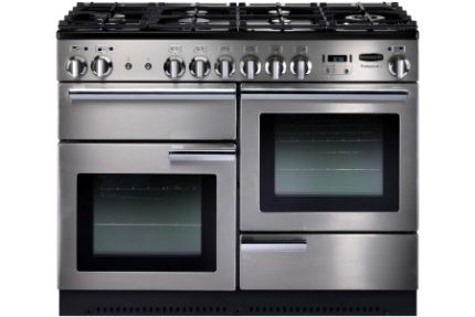 Rangemaster Professional Plus Natural Gas Range Cooker 110cm Stainless Steel with Chrome Trim - PROP110NGFSS/ HD