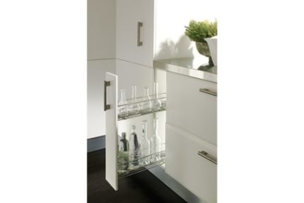 150 mm Pull Out Storage Set Powder Coated Chrome with Mesh Basket 546.38.270