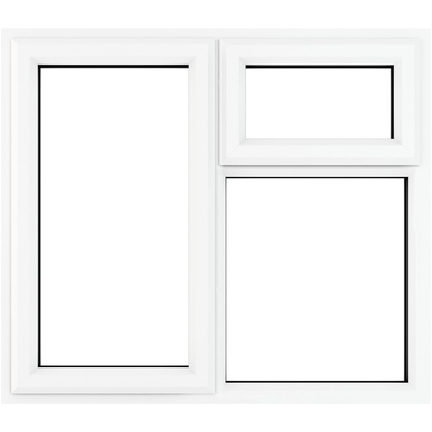 Crystal White Upvc Casement Clear Window 2P Right Hand Opening 905 mm x 965 mm