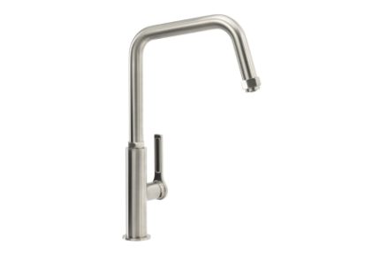 Abode Hex Single Lever Monobloc Kitchen Mixer Tap Brushed Nickel and Black AT2085