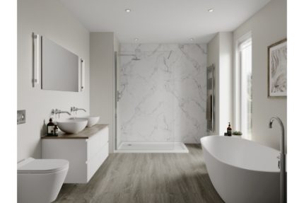 Multipanel Linda Barker Bathroom Wall Panel Unlipped Calacatta Marble 3460