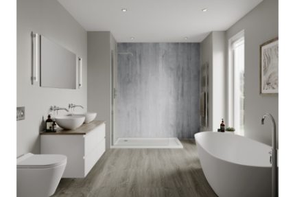 Multipanel Linda Barker Bathroom Wall Panel Hydrolock Concrete Formwood 6362