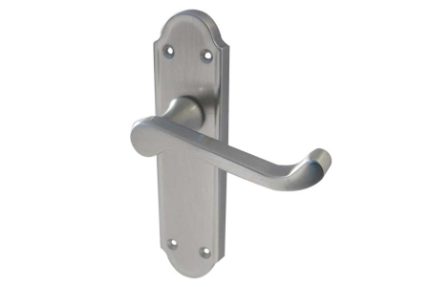 Frelan Hardware Jedo Sherbourne Bathroom Lever Handle Set Satin Nickel