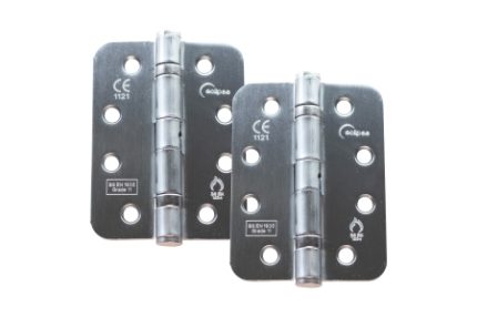 Eclipse 14104 Ball Bearing Radius Corner Hinge Grade 11 Satin Chrome 102 x 76 x 2.7mm 2 Pack