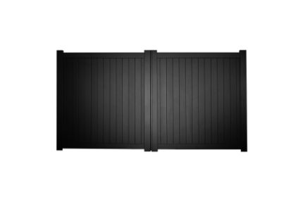 Canterbury Double Swing Flat Top Driveway Gate with Vertical Solid Infill 3750 x 1600mm Black