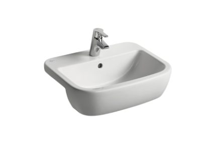 Ideal Standard Tempo 55cm Semi-countertop Washbasin, One Taphole White T059001