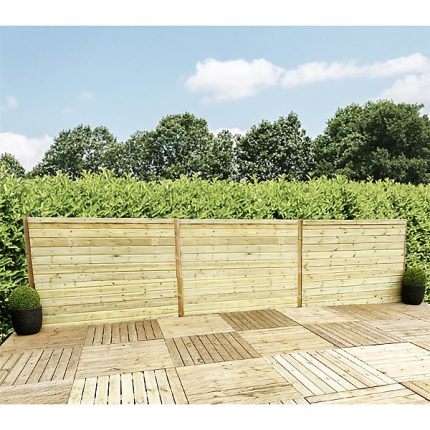Pressure Treated Horizontal Tongue and Groove Fence Panel 4ft (1.83m x 1.22m) - Pack of 5