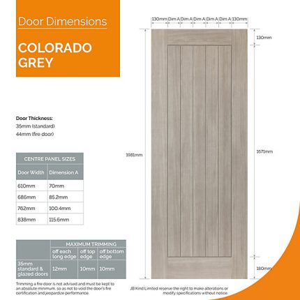 JB Kind Pintado Grey Painted Internal Glazed Door 1981 x 762 x 35mm