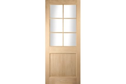 Oregon 6 Light Glazed White Oak Exterior Door 1981x762mm