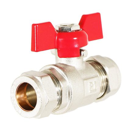 Red Handle Lever Ball Valve - 15mm