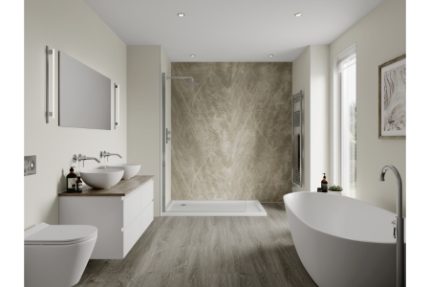 Multipanel Linda Barker Bathroom Wall Panel Unlipped 2400 x 1200mm Soapstone Stellar 3459