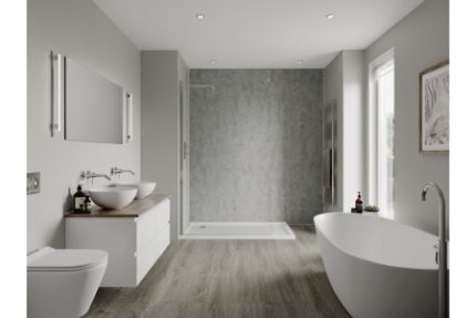 Multipanel Linda Barker Bathroom Wall Panel Hydrolock 2400 x 598mm Concrete Elements 8830