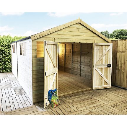 20 x 4 Power Apex Double Door Security Shed