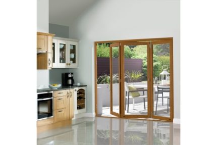 Slimline External Pre-finished Oak Bifold Door Set