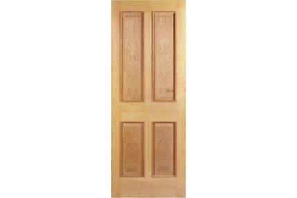 Hardwood Oak Devon 4 Panel Raised Mouldings Internal Door