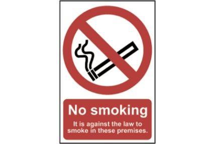Spectrum No Smoking Sign (English) Law
