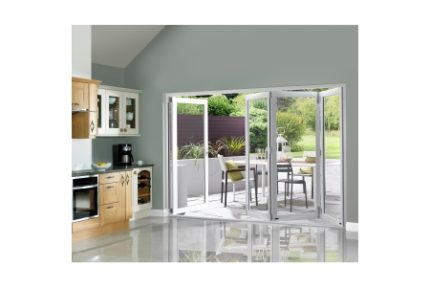 External Pre Finished White Slimline Bifold Door Set 3000 x 54mm