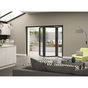 External Aluminium Bifold Grey Right Opening 2690 x 2090mm High