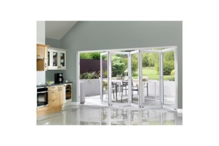 External Pre Finished White Slimline Bifold Door Set 3600 x 54mm