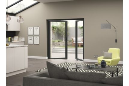 Extenal Grey Aluminium French Door 1790 x 2090mm High Open in
