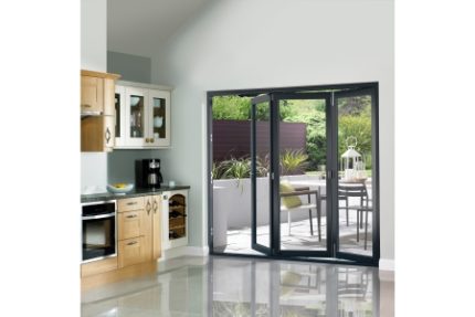 External Pre Finished Grey Slimline Bifold Door Set 3000 x 54mm