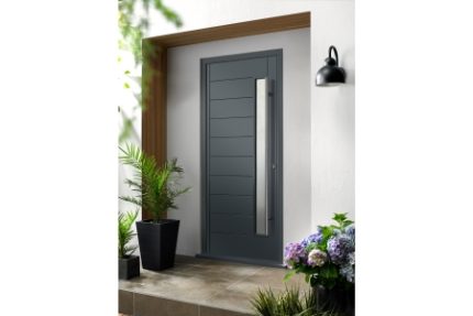 Stockholm External Front Grey Hardwood Veneer Door 2032 x 813 x 44mm