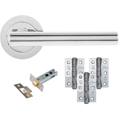 Eclipse Door Latch & Hinge Pack Polished Chrome