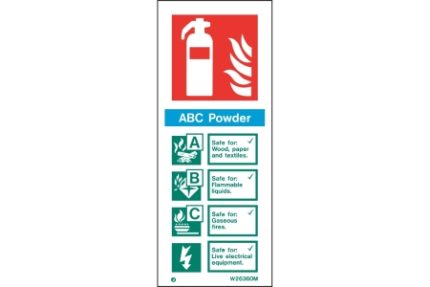Sentura Fire Safety Abc Powder Extinguisher Sign