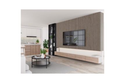 2400 x 600 x 22mm Feature Wall Decorative Panel Silver Oak FW2
