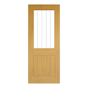 Deanta Ely Unfinished Oak Patt 10 Glazed 1L Door 1981 x 686 x 35mm