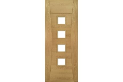 Deanta Pamplona Prefinished Oak Glazed Fire Door 30m 1981mm x 762mm x 45mm
