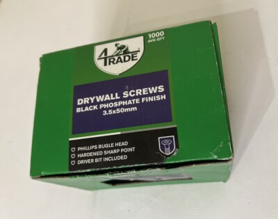 4Trade 3.5 x 50mm Drywall Screw Bugle Head Black Qty 1000