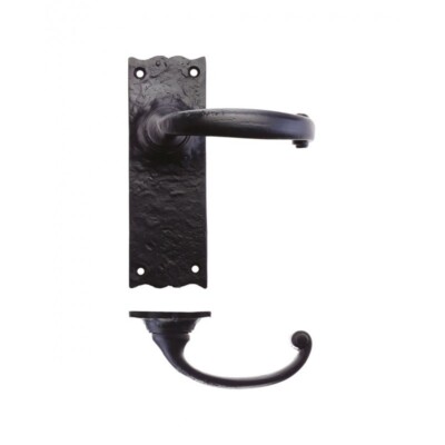 4TRADE Black Antique Plain Lever Latch